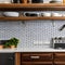 A vintage-inspired kitchen with retro appliances, subway tile backsplash, and a farmhouse sink4, Generative AI