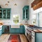 A vintage-inspired kitchen with retro appliances, subway tile backsplash, and a farmhouse sink5, Generative AI