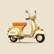 Vintage-inspired Retro Yellow Scooter Illustration With Warm Color Palette