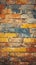 Vintage-inspired seamless pattern texture with a weathered yellow and red brick wall
