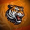 Vintage Inspired Tiger Mascot Logo: Old School Illustration for Sport Team Identity & Esport Branding
