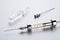 Vintage insulin syringe with insulin vial