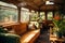 Vintage interior of an old fashioned Train carriage in sunny summer day