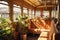 Vintage interior of an old fashioned Train carriage in sunny summer day