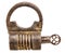 Vintage iron padlock isolated