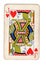 A vintage jack of hearts playing card.