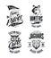Vintage jaguar, wolf, eagle and owl bikers club t-shirt vector isolated logo set