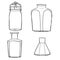 Vintage jars and bottles cute hand drawn line art illustratiom