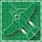Vintage jet fighter airplane blueprint