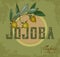 Vintage Jojoba plant Design for organic cosmetics