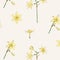 Vintage jonquil flower pattern vector design resource