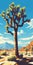 Vintage Joshua Tree National Park Poster - Desert Landscape Illustration