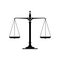 Vintage judicial law balance scale, justice icon