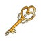 Vintage Key Filigree Medieval Color Vector