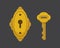 Vintage key and lock. Vector illustration cartoon padlock. Secret, mystery or safe icon.