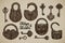 Vintage Keys and Locks. Hand-drawn collection of vector retro objects