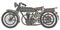 The vintage khaki military motorcycle