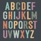 Vintage kids alphabet. Colorful vector letters