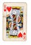 A vintage king of hearts playing card.