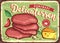 Vintage kitchen decorative sign with smoked beef
