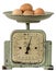 Vintage kitchen-scales with eggs