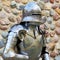 Vintage knight medieval suit of armor. Metal armor to protect the warrior