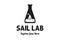 Vintage Lab Glass Tube with Night Sea Ocean Nautical Sail Boat Ship Logo Design