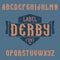 Vintage label font named Derby