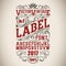 Vintage label font. Whiskey label style with vintage ornament