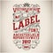 Vintage label font. Whiskey label style with vintage ornament