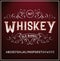 Vintage label font. Whiskey label style with vintage ornament