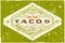 Vintage label for traditional taco Mexican food