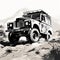Vintage Land Rover 2 2: Expressive Black And White Speedpainting