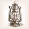 Vintage lantern sketch vector illustration