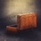 Vintage Leather Retro Luggage Suitcase Open