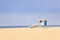 Vintage lifeguard hut on Santa Monica beach