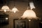 The vintage light bulb hanging decoration . The vintage hanging electric lamps. light in the dark hope concept idea. vintage