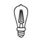 Vintage light bulb icon on a white background. Isolated object. Icon, Symbol. Baby doodle style. Hand made black sketch. Vector