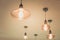 Vintage lightbulbs hanging on ceiling