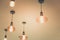 Vintage lightbulbs hanging on ceiling