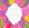 Vintage Lilac and tulip flowers invitation card Vector illustrations