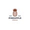 Vintage line pineapple logo with retro solid style design