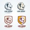 Vintage lion logotypes vector set