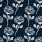 Vintage little roses on dark background. Floral seamless pattern. Rose flowers pattern for textile design