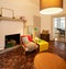 Vintage living room with terracotta floor