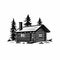 Vintage Log Cabin: Bold Character Design In Black And White