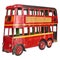 Vintage London bus toy isolated on white