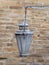 Vintage looking metal lantern with modern lamp