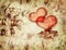 Vintage love background with wedding rings