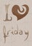 Vintage love friday symbol